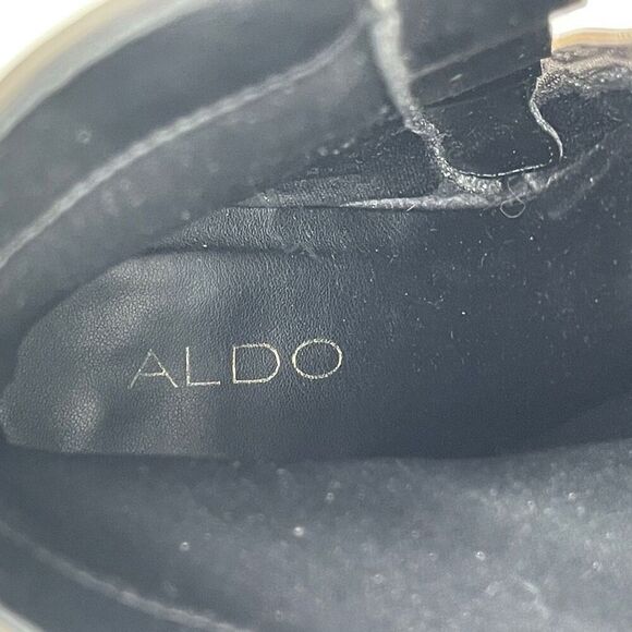 Aldo Womens Colorblock Leather Block Heel Catheryn Ankle Boots Black & Gray Sz 8 - Picture 9 of 9